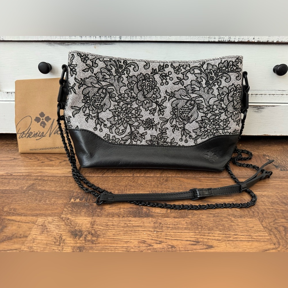 NWT Patricia Nash Salvina Chantilly Lace Leather Shoulder Bag Purse